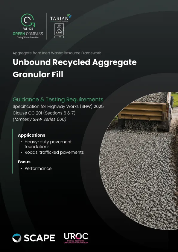 Unbound Recycled Aggregate Granular Fill